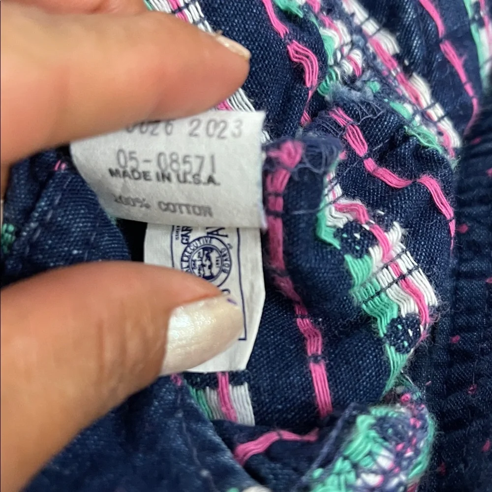 OshKosh B'gosh Navy Overalls with Floral Pattern